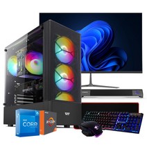 에코컴퓨터 인텔12세대 라이젠5 조립pc 조립컴퓨터 컴퓨터 풀세트 본체 데스크탑, 에코OA_04, 27형LED세트