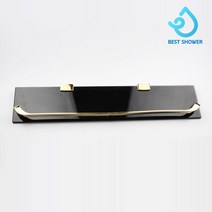 코코스 강화유리 일자선반, 11 블랙 + 골드