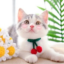 예보들 고양이 방울목걸이 핸드메이드, 화이트