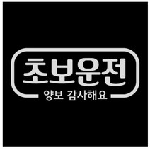 제제데코 초보운전 스티커 심플라인 초보운전, 반사(밝은은색), 10개