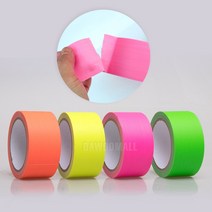 다우몰 형광색 면테이프 천테이프 무광 48mm X 10M 노랑 녹색 주황 분홍, 형광녹색