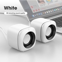 pc스피커 사운드바 usb computer speaker for laptop 유선 음악, 하얀색