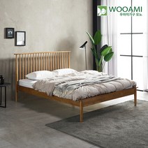 우아미가구 모노 헤베아 원목 퀸 침대+본넬매트 FC5014, 내추럴