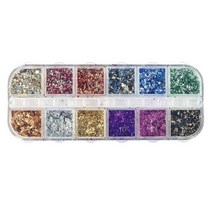 석고 DIY 12 색 골드 호일 반짝이 조각 색종이 필링 에폭시 수지 금형 필러 네일 아트 장식 종이 보석 만들기, set 01