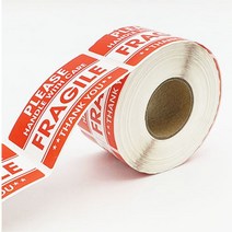 취급주의 스티커 FRAGILE 경고 택배 조심 롤 500p 떼어쓰는 영문 x2개