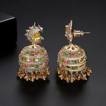 Whale-Wish Jewelry 에스닉 스타일 도금 펀칭 초롱 펜던트 귀걸이 WE160