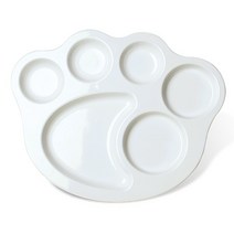 이더멜라민 어린이 곰발식판 어린이집 유치원 배식 다이어트식판, 화이트