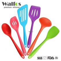 WALFOS-실리콘 주방용품 조리 도구 세트 주걱 스푼 국자 스파게티 서버 슬롯 뒤집기 6 피스 요리, 한개옵션0