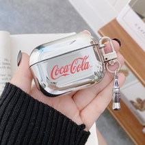 벨라 실버 키링 에어팟 메탈 실리콘 케이스, 콜라, 에어팟 프로