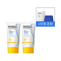 피지오겔 DMT 마일드 릴리프 썬스크린 40ml 2개 + AI마스크 2장 썸머 파우치 선크림 무기자차 SPF 50+ PA++++ 291427, 마일드릴리프 선크림 40ml 2개+증정 2종