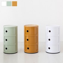 마켓비 BINGEURI 원형 슬라이딩 수납장 3단, 그린 9144.4617