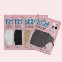 폴리테크 폴리에코 숨쉬기편한 4가지 색상 대형 KF94 새부리형 마스크, 50개입, 1개, 블랙
