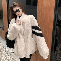 JH컴퍼니 오버핏 가오리 뽀글이 후리스 집업 HH-D17 여성 후드집업