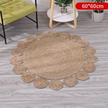 황마 갈대 빈티지 타원 여름 원형 라탄 러그 천연 친환경 미니 멍석 카페트