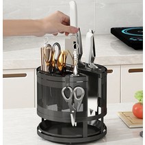 360도 돌아가는 식기 조리도구 수저 도마 통 보관 트레이 칼꽂이 스테인리스 물빠짐트레이