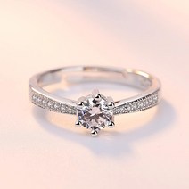 모이사 나이트 보석 925 스털링 실버 반지 여성용 솔리테어 웨딩 밴드 신부 쥬얼리 2.0ct 라운드 지르코니아 다이아몬드