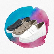 여자 발편한 슬립온 푹신푹신한 단화 키높이 신발 3color