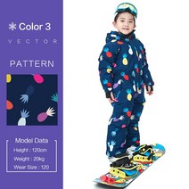 보드 스키 용품 -30 학위 어린이 스키 점프 슈트 겨울 스노우 보드 자켓 소년과 소녀 야외 방수 키즈, 03 Color 3_03 90