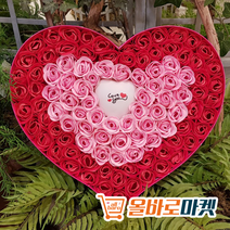 100송이 장미꽃 꽃비누 커플 연인 빼빼로데이 성년 선물, 레인보우