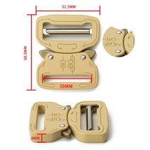 Meetee 금속 퀵 사이드 릴리스 버클 웨빙 전술 벨트 강력한 후크 클립 diy 야외 수하물 액세서리 리폼 수선, YK204-카키-39mm