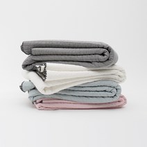 슬로우린넨 스티치 순면 침대패드 겸 스프레드 퀸, 블루