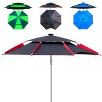 2중 8각 대형 파라솔 야외 정원 옥상 캠핑용 그늘막 여행 카페 테라스 비치 낚시, 2.0m, 그린