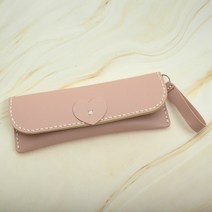 가죽공예 가죽 필통 만들기 DIY 키트 필통패키지 재료 손바느질 체험학습 *가죽 및 실 바늘 포함*, 핑크