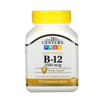 21세기 센츄리 B 12 2500mcg 설하정 110정 비타민 비 시아노코발라민 효능, 1개, 기본