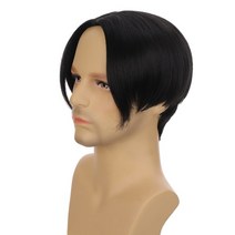 넓은이마 가발수선 엠자이마 가발대여 남자붙임머리 반삭가발 가발사이트 이용사통가발 혼주가발 군인가발 원형탈모가발 BUQI 합성 짧은 가발 고온 섬유 블랙 금발 갈색 거짓 25, 2-검은 색
