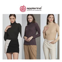 [본사正品] 애플라인드 여성용 22FW 플러피 웜하이넥 셔츠 3종