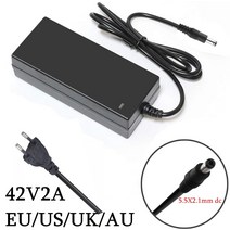 배터리충전기 밧데리충전기 호환 36V 배터리 충전기 출력 42V 2A DC 5.5x2.1mm 10 시리즈 스케이트 보드용, 한개옵션0