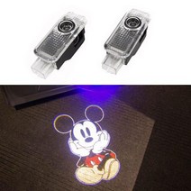 차량용 무드등 디즈니 미키 미니 로고 LED 자동차 도어 프로젝터 AUDI Q3 8U Q5, Q3+2 PCS