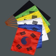 공단 태극 오방기 육방기 군웅- 사이즈 중 대 무속오방기 깃발 신내림 무당 무속용품 무속, 공단 태극 오방기 -중
