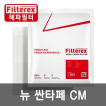 필터렉스 PM0.3 헤파 뉴 싼타페 CM(08~09년) 차량용 에어컨필터, 현대, 1개-뉴싼타페CM 08~09(S112)