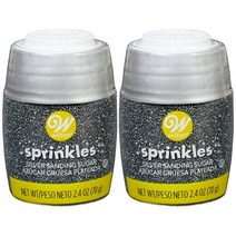 Wilton 윌튼 메탈릭 실버 샌딩 슈가 스프링클 설탕 70g 2통