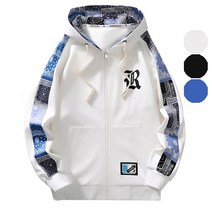 Sevenmoon 디자인 감각 날염 소프트 루즈핏 남자 후드티