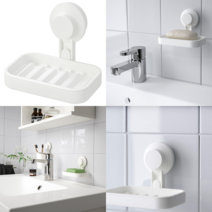 이케아 세면기부속품 TISKEN 티스켄 흡착식비누받침 화이트