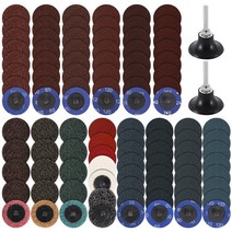 샌딩기 샌딩 페이퍼 연마 디스크 패드 104pcs 2인치 폴리 스트립 휠 페인트 녹, 104개