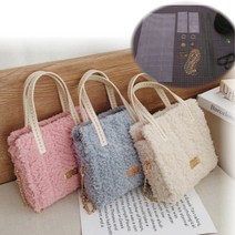셀프 DIY KIT 핸드백만들기 양털 토트백 네트공예 코바늘 가방뜨기 망스티치 코바늘네트백, 감성♡1양털토트백-핑크♡홈