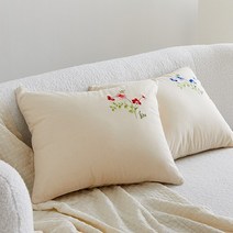 효재 광목쿠션 1종, 블루