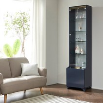 모던탑21 다용도 슬림라인 500 유리 장식장 진열장, 슬림라인 500 장식장(2000) 네이비