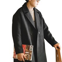 남성코트 미국 빈티지 모직 코트 겨울 코트 블랙 하프코트 TS2207821