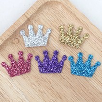 미니 크라운 초음파(10개) / 왕관 와펜 헤어핀 만들기 꾸미기 재료, 블루