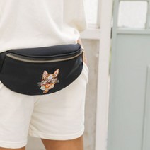 힙색 실베스터a593 허리가방 슬링백 벨트백 가방 숄더, 블랙-자수