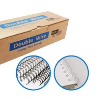 팬시로비 제본용 더블 와이어링 WIRE RING 3:1/11mm 1갑 100개입 트윈링 흑색/백색, 흑색