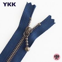 퀼팅맘 YKK지퍼 물방울 앤틱 메탈지퍼, 10개, 네이비