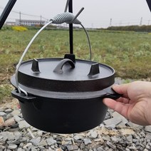 더치오븐 무쇠냄비 주물냄비 무쇠솥 걸이형 캠핑, 25cm (중량 5kg), 1개