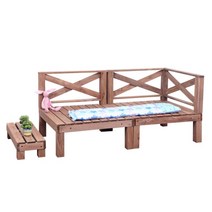아파트평상 야외벤치 야외의자 평상마루, E. 갈색 단일 플랫폼  18CM