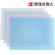 [현대오피스] 컬러투명 컷팅매트 HOM-A2 데스크매트 PVC소재, 회색