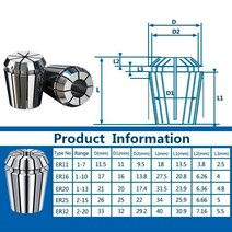 절삭공구홀더 스프링 콜렛 ER 척 CNC 밀링 선반 공구 거치대, 04 ER11 40mm